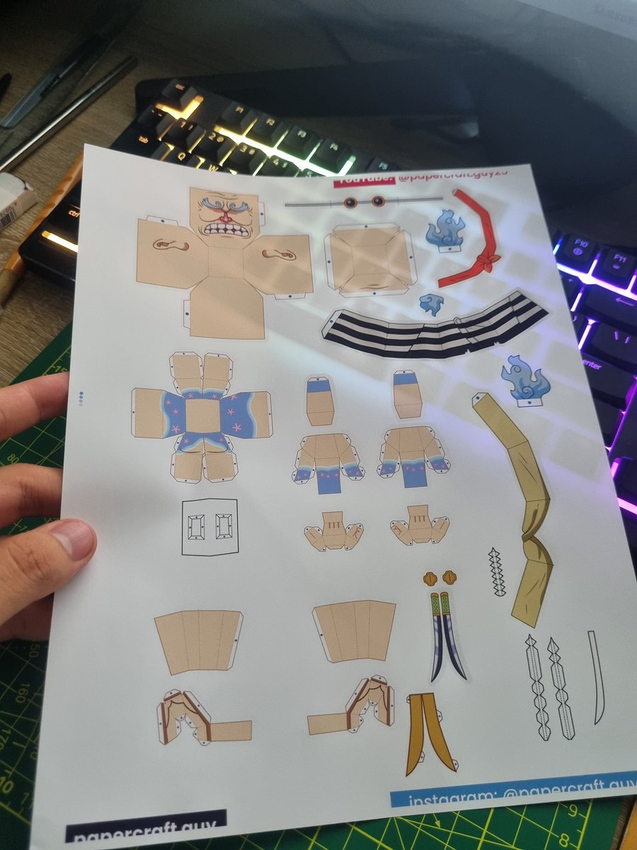 最初に印刷したテンプレート。組み立てテスト。