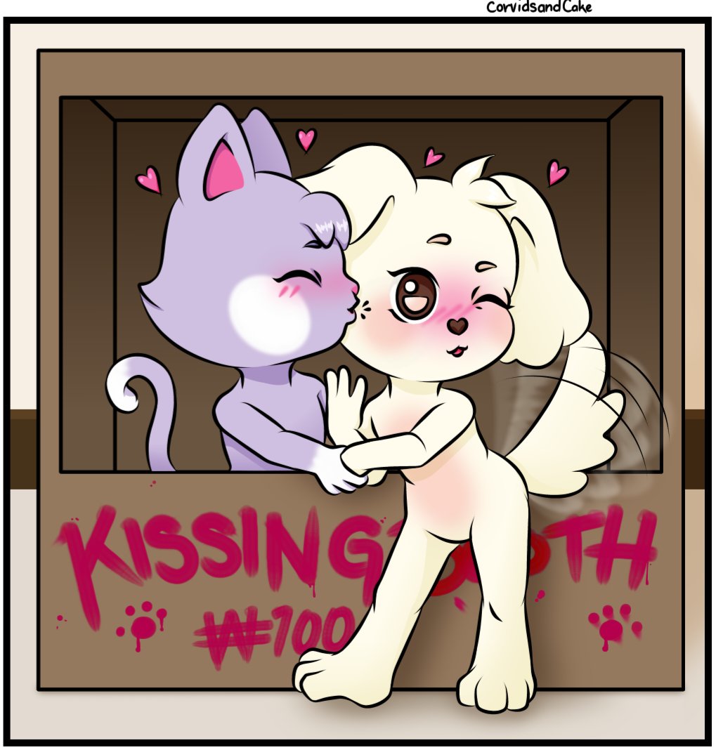 corvidsandcake's tweet photo. Happy Valentines Day! 🩷 Our two kitties get to man the kissing booth!

#aniteez #ateez #aniteezfanart #sansang #Topaz https://t.co/ouM36LnsAu