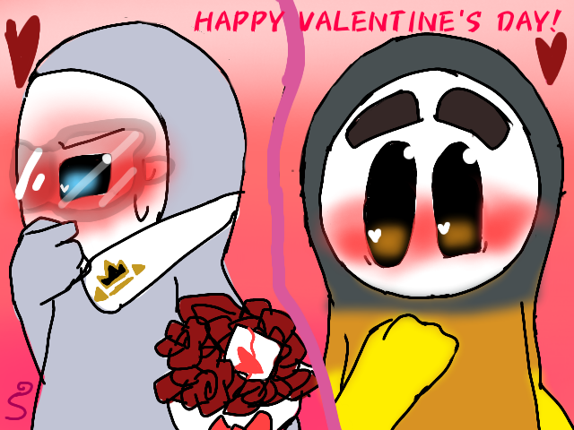 Secret_draw2's tweet photo. FELIZ SAN VAN VALENTÍN A TODOS! 💞💗 #basalent #fallguysart https://t.co/YlDxf7PpFh