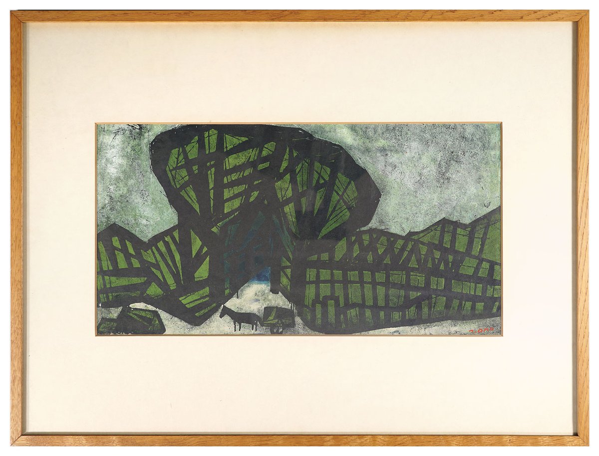 小野忠重「ポンペイの丘」が新入荷しました。 木版 ed.20 直筆サイン