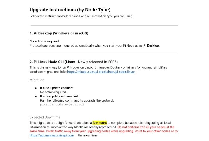 shrh56108161's tweet image. 🧵PI NODE PROTOCOL UPGRADE GUIDE: THE COMPLETE BREAKDOWN! 🧵

The path from v19 to v23 is set. Every node operator needs to understand this. Let's dive in. 👇

#PiNetwork #NodeUpgrade #Protocolv23 #Mainnet