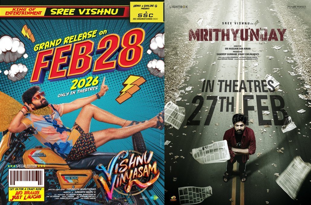 Aa confidence enti anna neku <a href="/sreevishnuoffl/">Sree Vishnu</a> 🫡🫡

#SreeVishnu vs #SreeVishnu 📈📈
 2 Movies in The Same Weekend 🔥🔥

#MrithyuNjay - Thriller.
#VishnuVinyasam - Comedy.