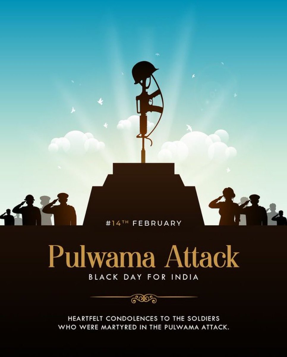 sreenivas_sake's tweet photo. Never Forget. Never Forgive. 🇮🇳🖤

14February 2019 a scar on the soul of India.

A day that shook the nation, but strengthened our resolve.

We bow to our bravehearts.
Their sacrifice lives in every heartbeat of this country. 🕯️

#PulwamaAttack #BlackDayForIndia https://t.co/mWhye3xzj8