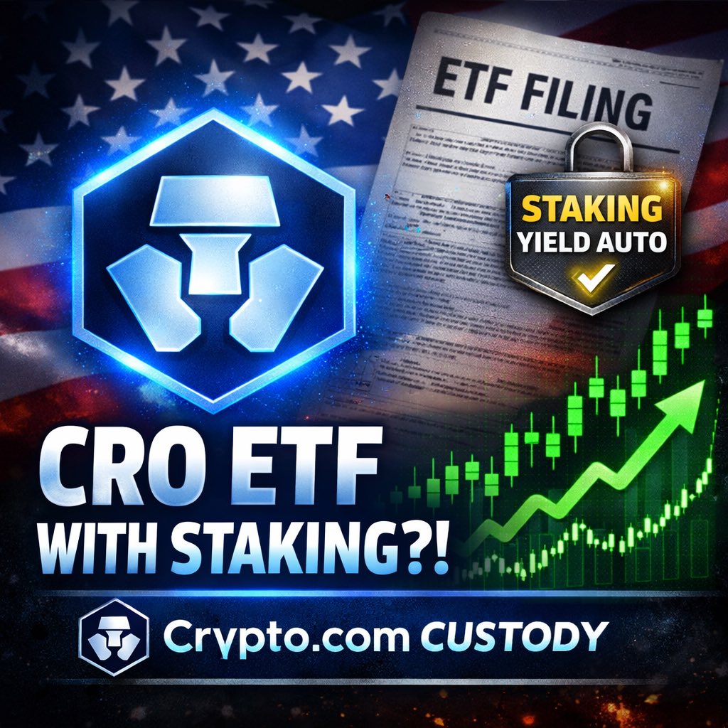 Truth Social filed the $CRO ETF with staking yield automatic. 

Trump brand, Crypto.com custody, mainstream adoption incoming… guys, this is the catalyst we’ve been waiting for. 

Price is already reacting and we’re just getting started! 🔥🇺🇸 

#CRO #Cronos #CROfam