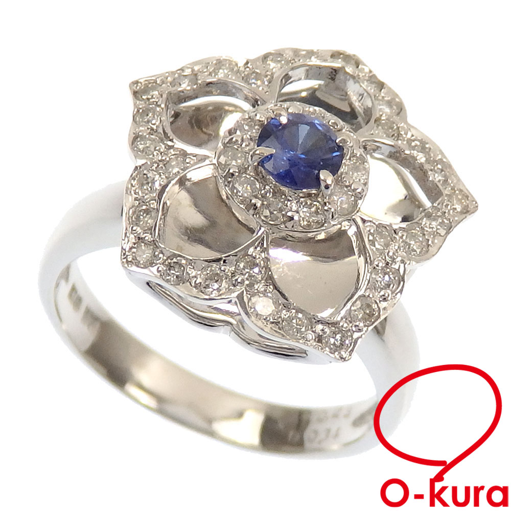 ✨販売開始✨ K18WG サファイア ダイヤモンド リング 6.5g 0.23ct/D0