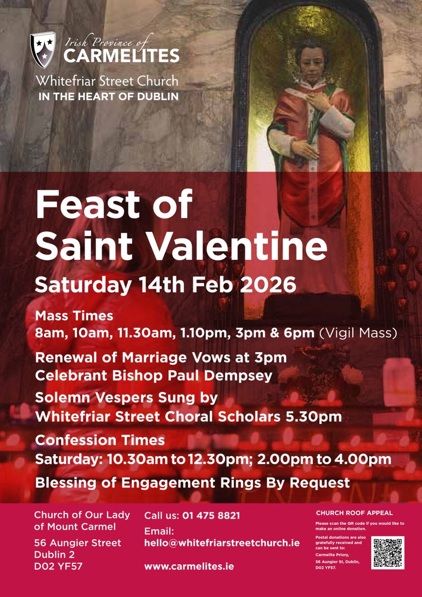 St Valentine lives in Dublin in Whitefriars.  Greetings to all celebrating 💕🩷💕🩷