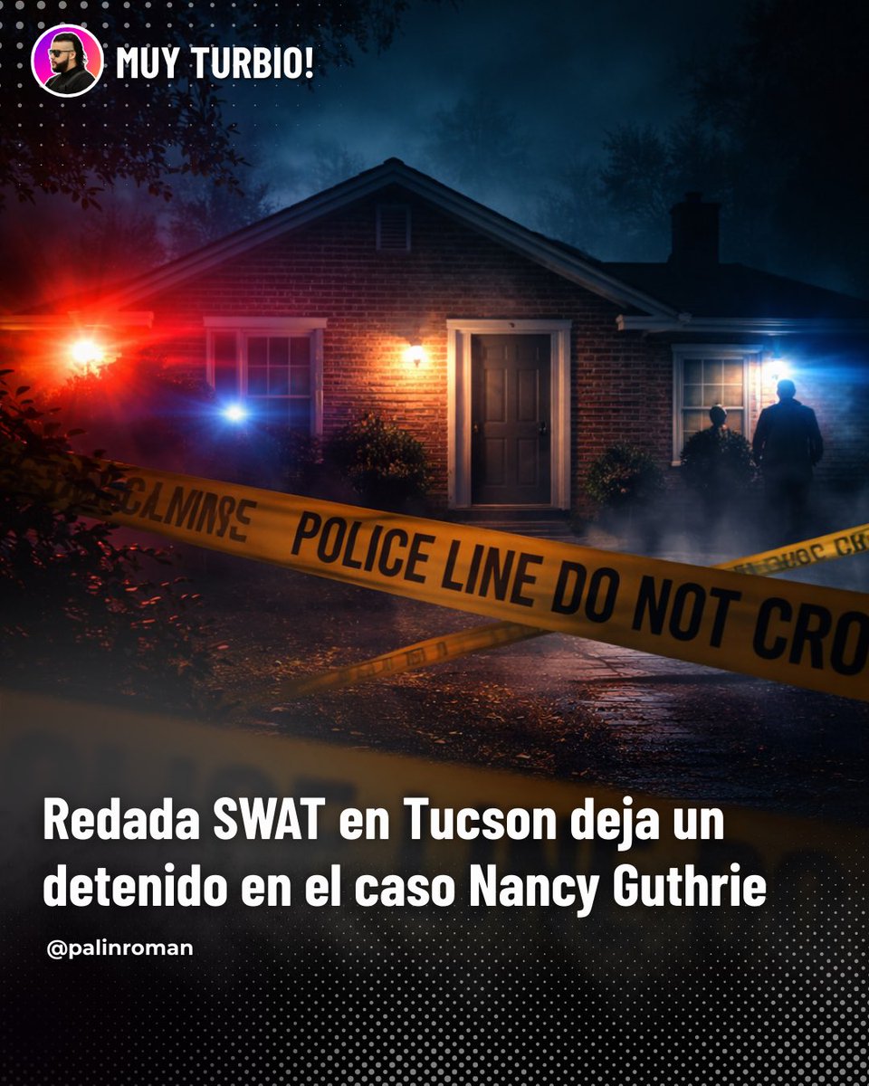 PalinRoman's tweet photo. Lo que está pasando en Tucson tiene demasiadas piezas moviéndose al mismo tiempo.

Un equipo SWAT del condado de Pima llegó a una casa ubicada a solo 2 millas de la propiedad de Nancy Guthrie, la mujer de 84 años desaparecida. Horas antes se habló de una muestra de ADN que ahora está bajo análisis. Después de eso… una persona detenida.

También están las notas exigiendo 6 millones en Bitcoin. El sospechoso captado por cámara. Y ahora esta redada.

No estoy afirmando nada. Pero cuando los eventos se encadenan tan rápido, uno tiene que preguntarse: ¿es coincidencia… o estamos viendo cómo finalmente se conecta todo?

Seguimos atentos.

#PalinRoman #NancyGuthrie #Tucson #Arizona