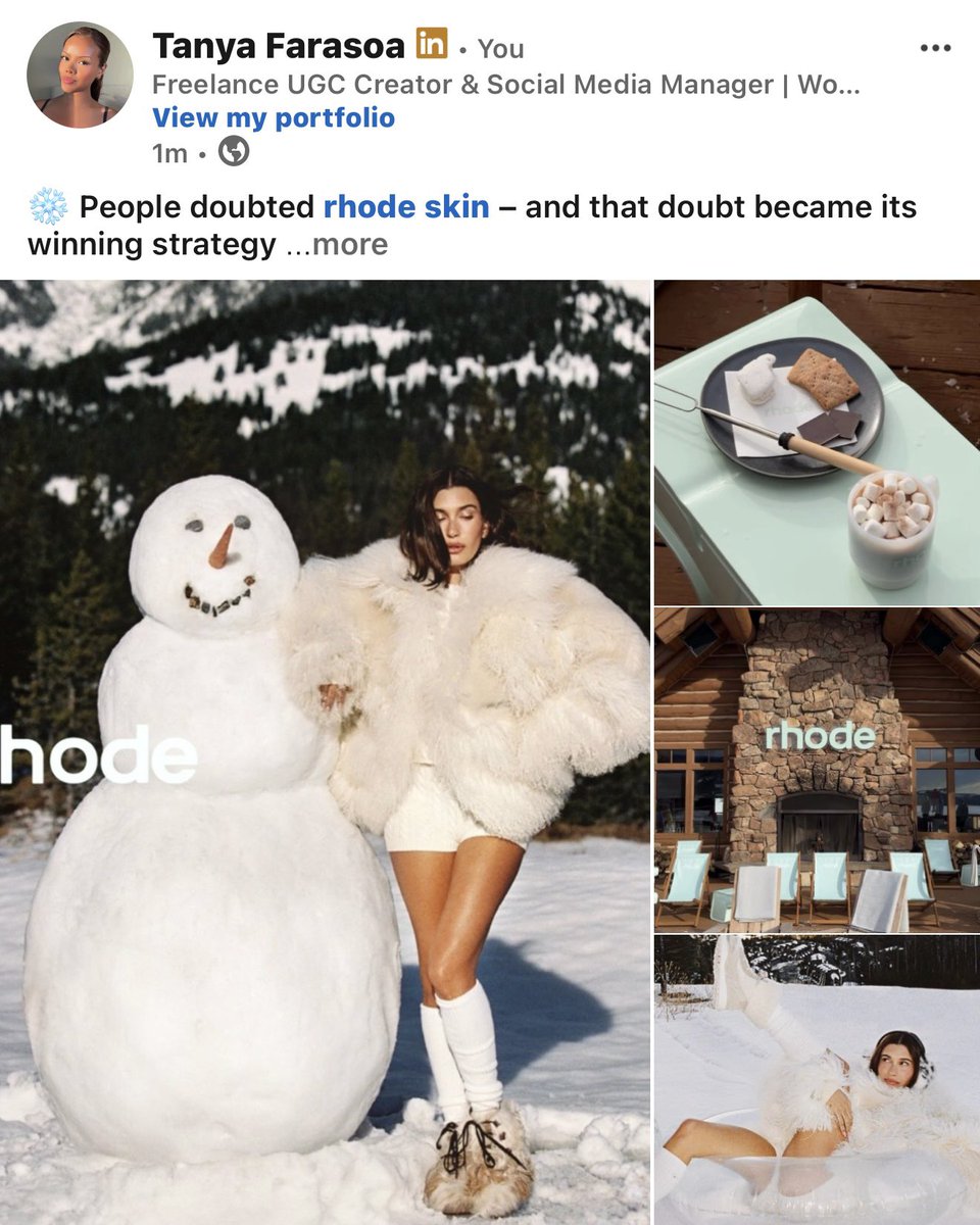 ugcfarasoa's tweet photo. New brand analysis just dropped on my LinkedIn ❄️
I’m breaking down how Hailey pulled a Uno reverse on the internet…
Worth the read 👀
https://t.co/I32hSLpCRx
#ugc #ugccreator #brandinsight https://t.co/UN0MKYbPhM