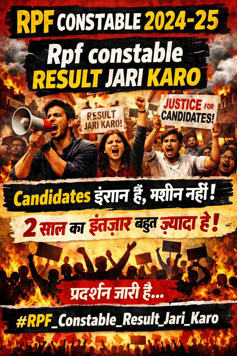 KumarRa95952888's tweet photo. We cleared the exam, we cleared the physical. How much longer must we wait for the final result.
#RPF_Constable_FinalResult
@AshwiniVaishnaw https://t.co/eAWnA1uUNA