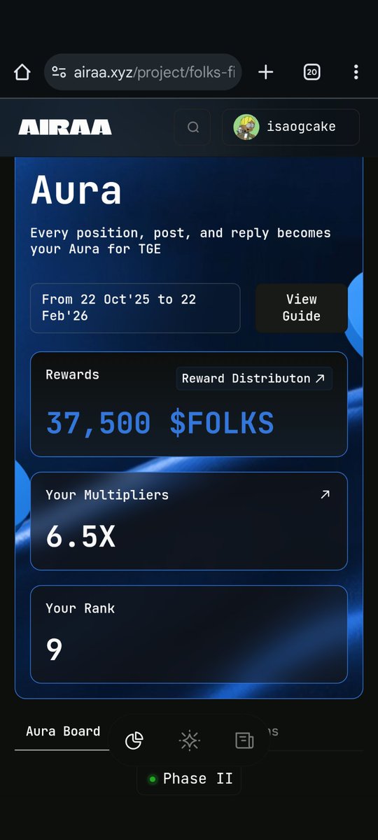 gFOLKS😆
ゴールが見えてきてFolksFinance <a href="/FolksFinance/">Folks Finance</a> のAuraボードだけど、みんな投稿が活発になってきたのか、グローバルが190位まで落ちてきて、TOP200に入れるかが微妙になってきた😅
どうしたら、順位上げることができるかな🤔