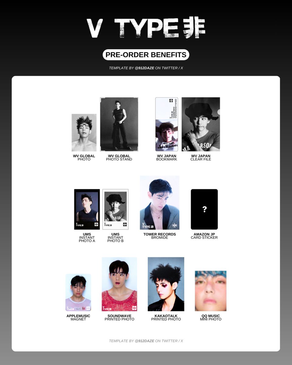 BTS TAEHYUNG PHOTOBOOK PB POSTER SET WISHLIST WL TEMPLATES