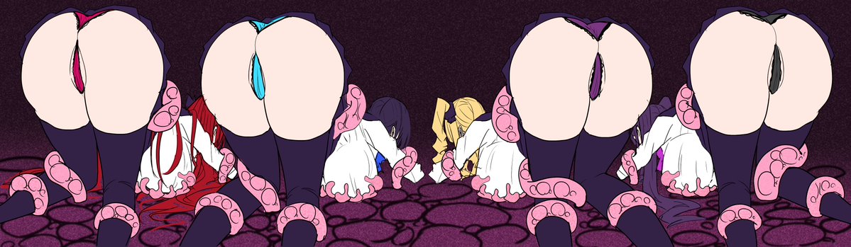 FANBOX支援者さん向けイラスト 種付生殖液垂れと
服破れとか差分作る デカ尻ニーソ娘は拘束に限る 