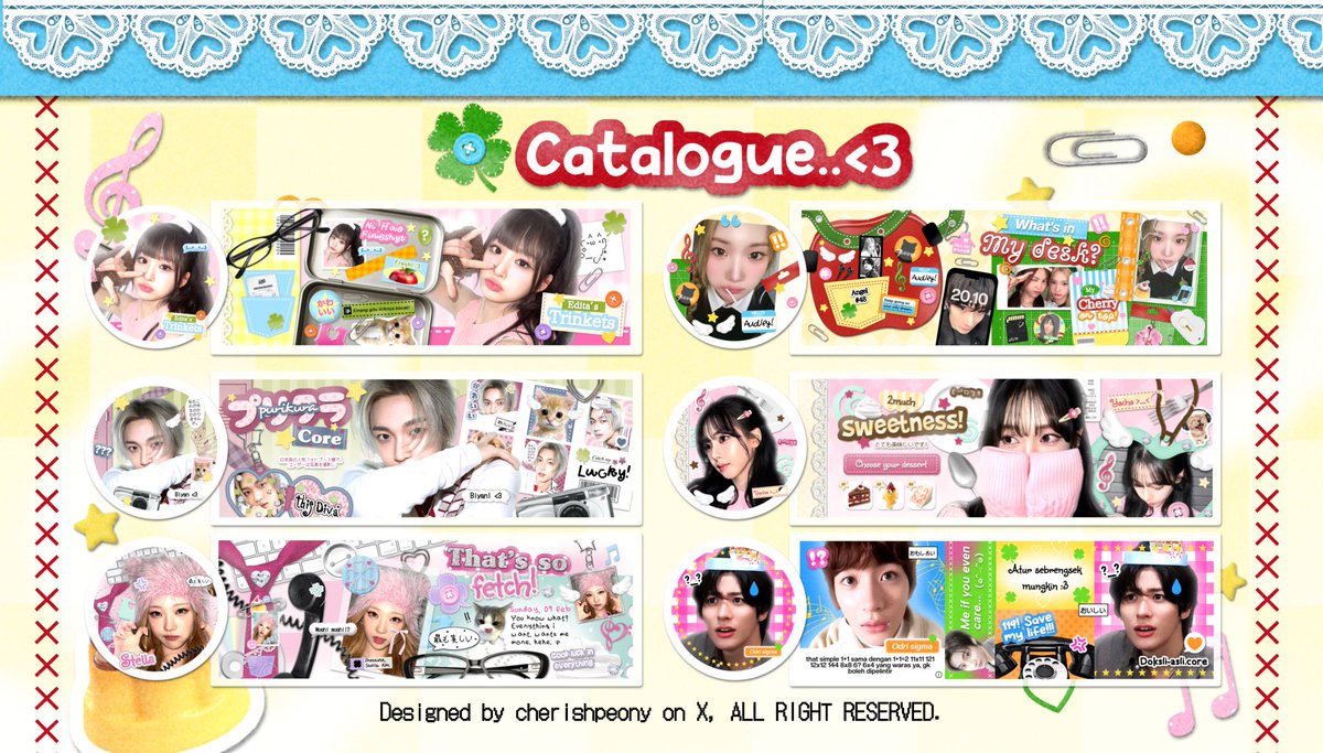 CherishPeony's tweet image. Help repost? Thanks a lot! 🏹🍫
#zonaba #zonauang 

Audrey lagi ngadain PROMO DISKON 25% spesial Valentine untuk semua katalog layout designed by request! Berlaku dari tanggal 14 hingga 16 Februari, yuk jajank! 💘

AVAILABLE FOR SPONSOR &amp;amp; GIVEAWAY.  Cek ALT for details. 🪽🍀