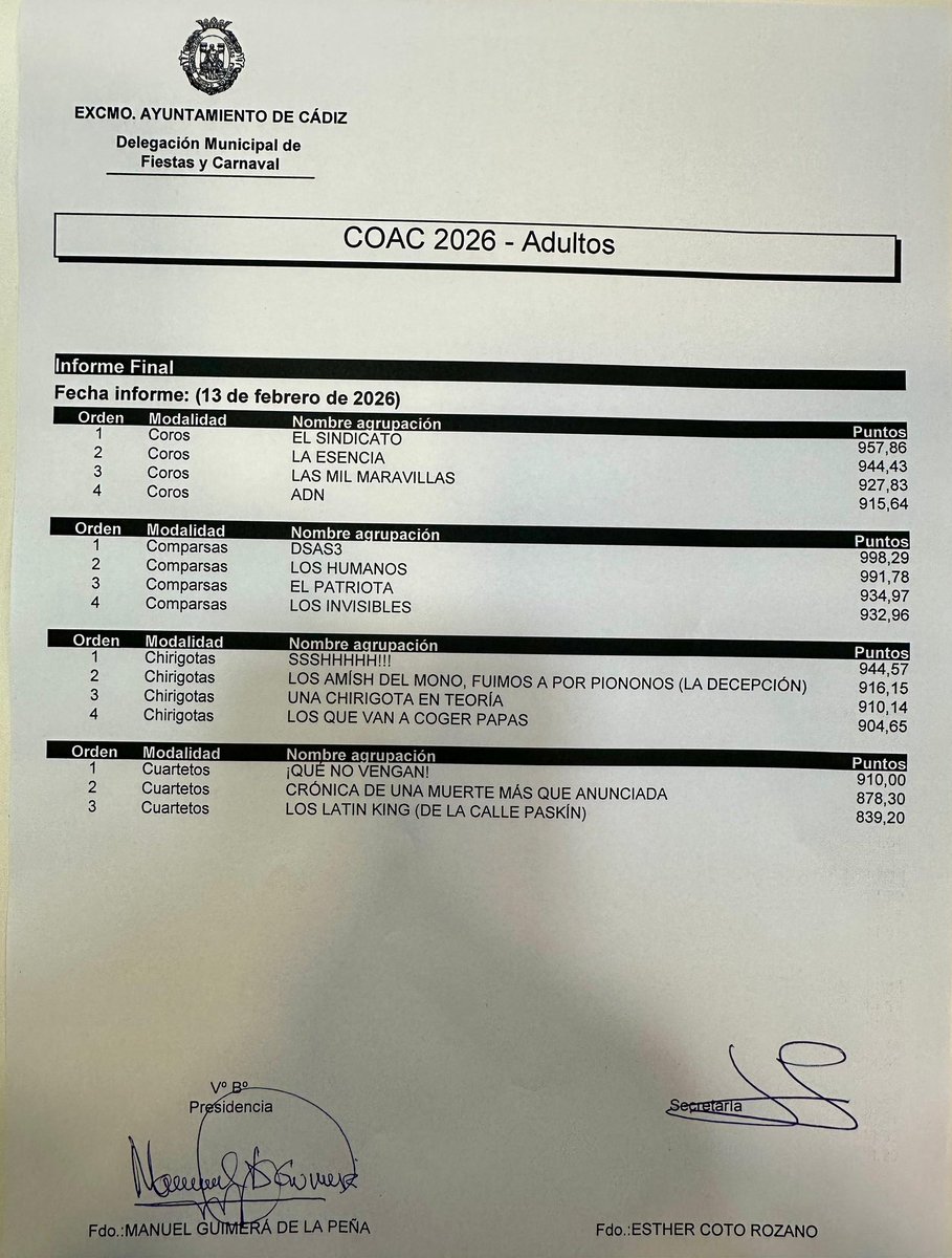 el Bizcocho hubiese ganado sin cantar en la final. Superioridad aplastante, increible #COAC2026FINAL