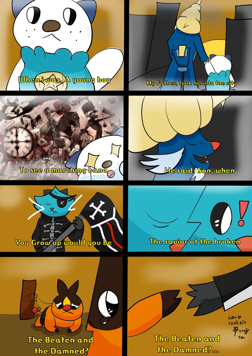 Kr0wbWolf's tweet photo. rushed father's day present due nostalgia from the mcr concert i went based in the reprise of welcome to the black parade https://t.co/cH5TALeam3 #Oshawott #Dewott #Samurott #tepig #pokemon #mcr #mychemicalromance #draag #blackparade https://t.co/XZc8Z0iuEB