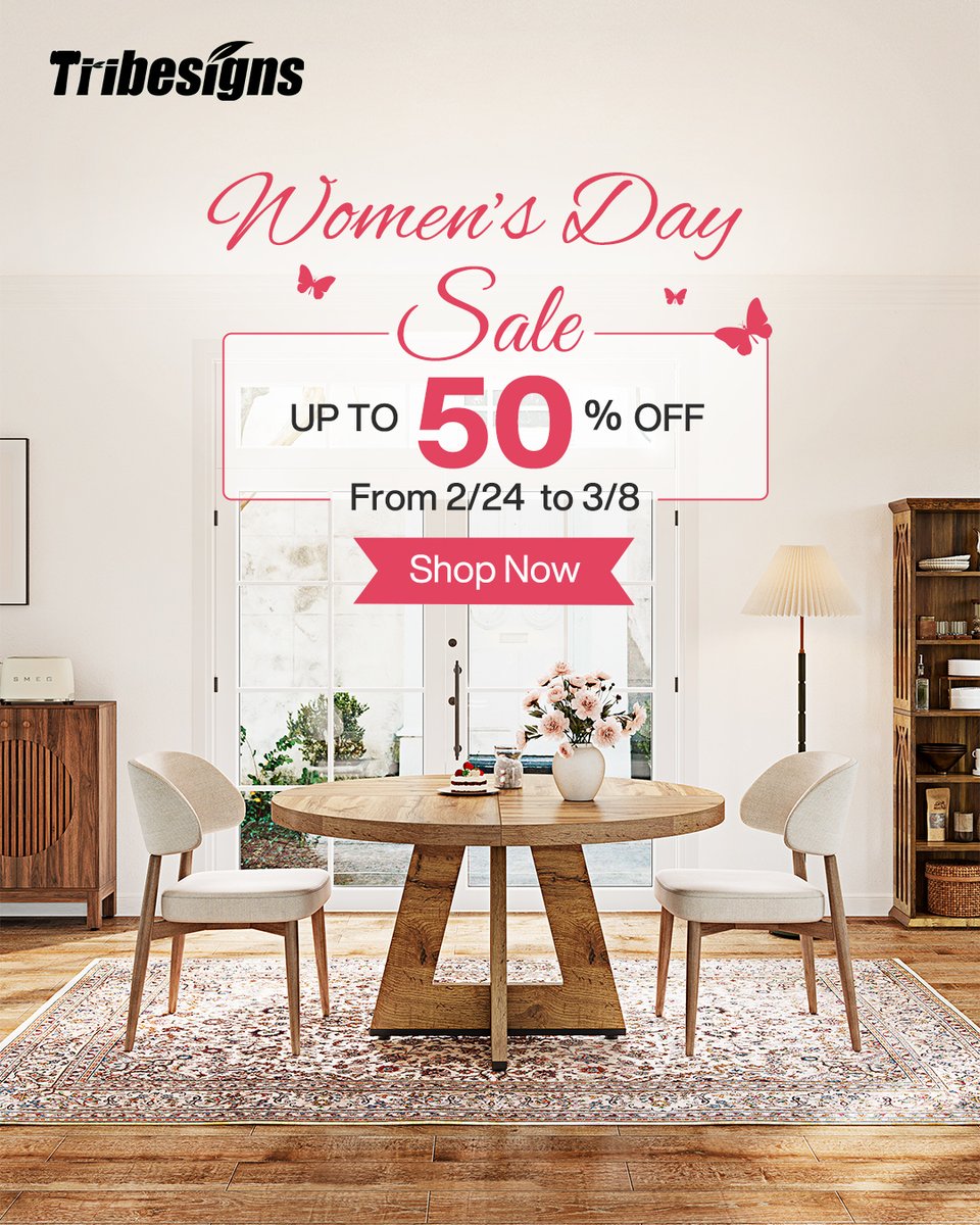 Tribesigns's tweet image. ✨ Women’s Day Sale is here! ✨
2/24–3/8 — Enjoy up to 50% OFF on furniture you’ll love.

Refresh your space. Elevate your everyday.
Don’t miss these limited-time deals!

🔗 Shop now: bit.ly/4rwxJBX

#WomensDaySale #FurnitureDeals #HomeRefresh