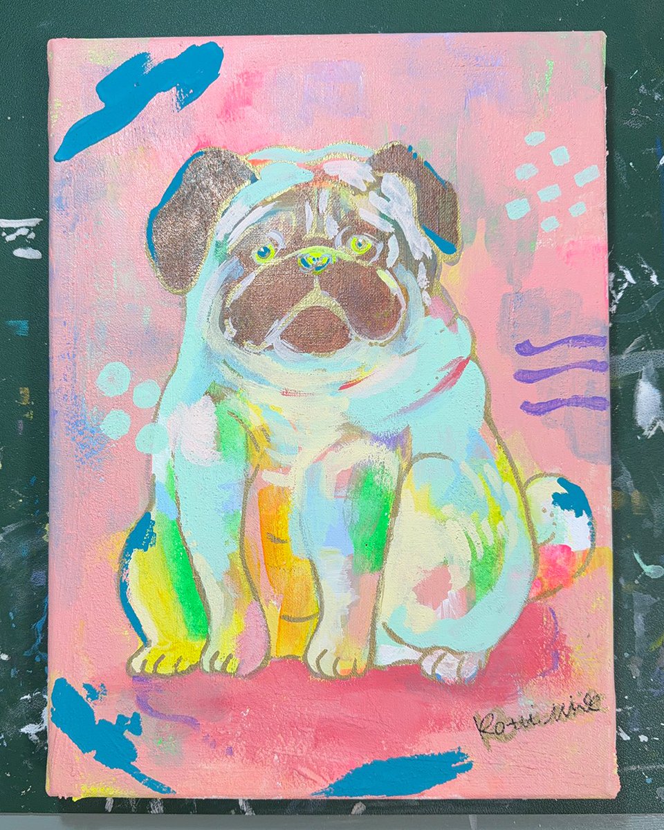 バレンタインデーなパグさん描きました。
#バレンタインデー 
#パグ