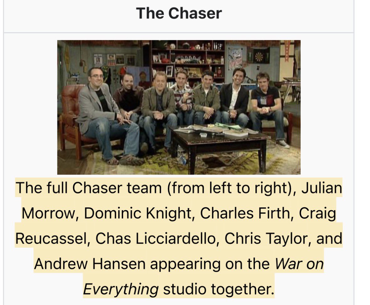 Ironic that The Chaser team is run by a bunch of blokes.