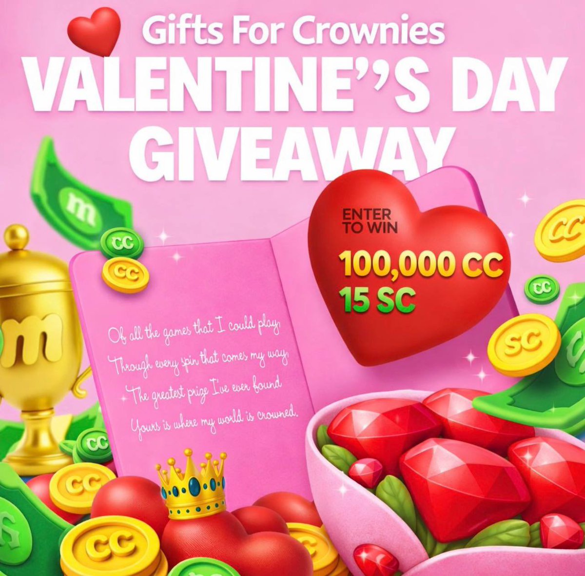 𝐑𝐨𝐬𝐞𝐬 𝐚𝐫𝐞 𝐫𝐞𝐝 𝐒𝐩𝐢𝐧 𝐢𝐧𝐭𝐨 𝐕𝐚𝐥𝐞𝐧𝐭𝐢𝐧𝐞'𝐬, 𝐰𝐞 𝐦𝐢𝐠𝐡𝐭 𝐩𝐢𝐜𝐤 𝐲𝐨𝐮 Following.We're giving away 𝟭𝟬𝟬,𝟬𝟬𝟬 𝗚𝗖 + 𝟭𝟱 𝗦𝗖 𝘁𝗼 𝟱𝟬 𝗽𝗹𝗮𝘆𝗲𝗿𝘀.
𝗧𝗼 𝗲𝗻𝘁𝗲𝗿:
1️⃣ Like &amp;repost❤️
2️⃣ Comment ” Like"✅
3️⃣ Bonus in Bio

Love is in the air, ..