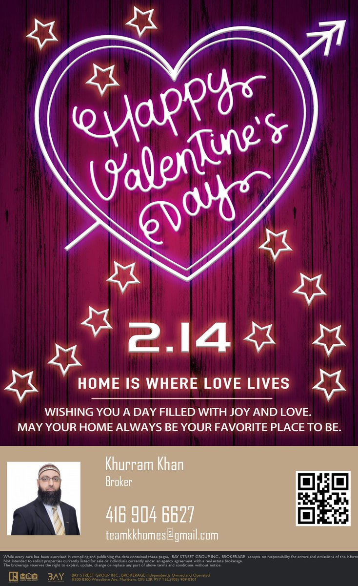 TeamKKhan's tweet photo. Happy Valentine's Day!
Wishing you a day filled with joy and love.
May your home always be your favorite place to be.

Khurram Khan
Phone: 416 904 6627
Email: teamkkhomes@gmail.com
Website: https://t.co/G08QlqQFXZ https://t.co/77N2TBlaLN