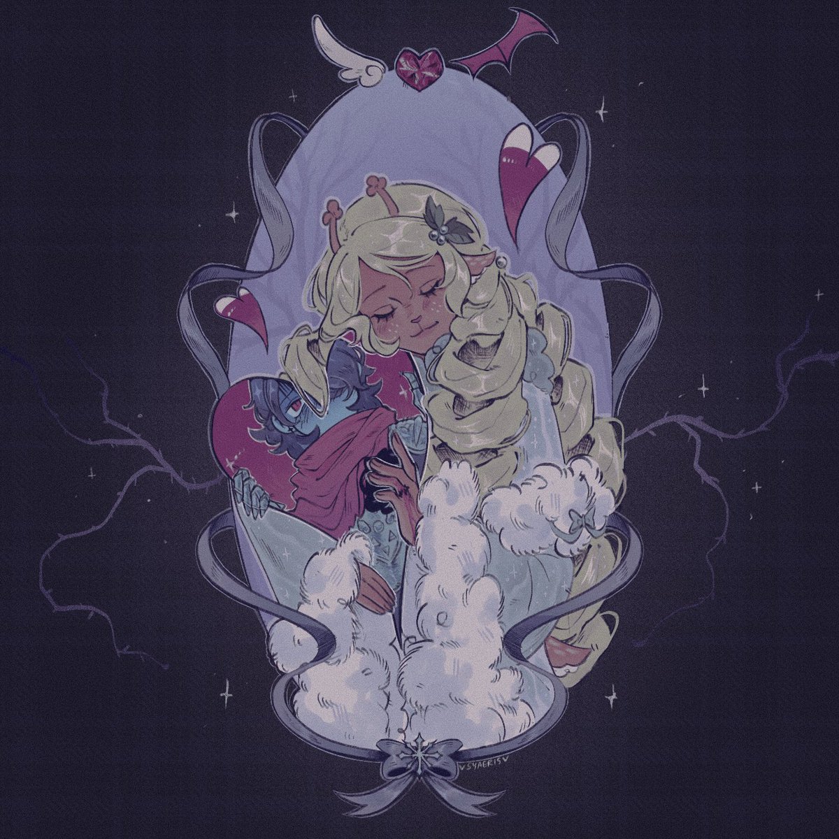 syaeris_'s tweet photo. my sweet valentine #kriselle #DELTARUNE https://t.co/bn2XXSlCiP