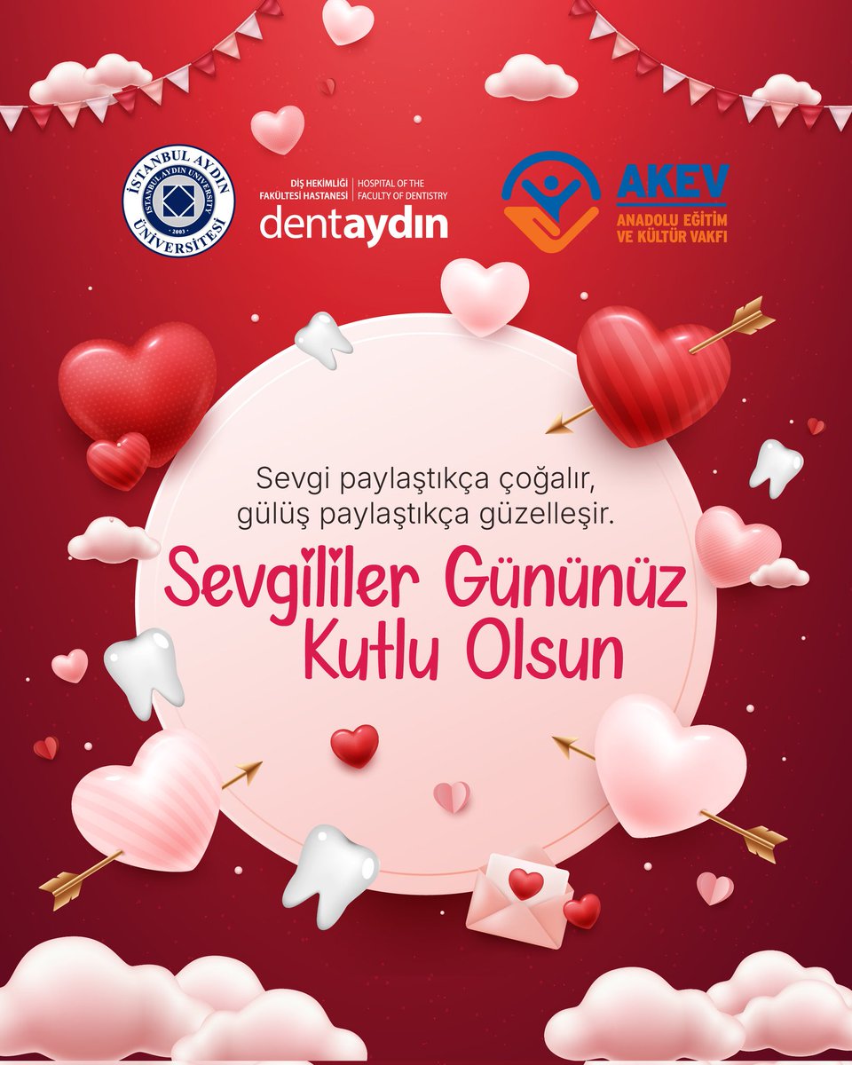 Sağlıklı gülüşlerin sevgiyle buluştuğu nice güzel günlere. Sevgililer Günü Kutlu Olsun❤️🦷