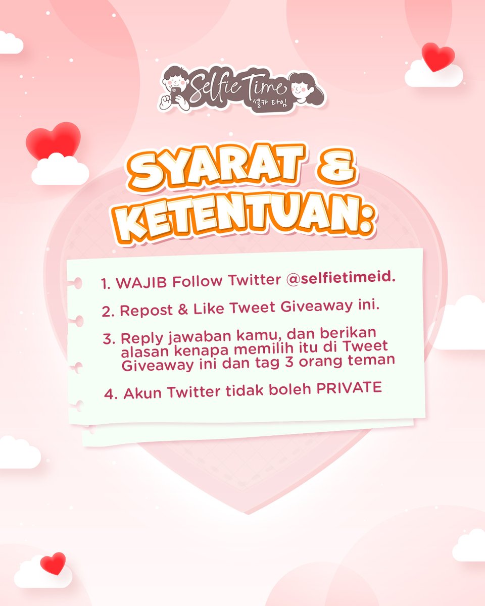 Happy Valentine's Day! 💕
Love Language kamu itu apa sih? 😚🫣

Tulis jawabannya di kolom reply dan dapatkan total hadiah uang tunai 600K untuk 6 orang pemenang yang beruntung 🤗

Cara ikutannya gampang banget~😍
Cek S&amp;K di poster ya!✨

🗓 Periode: 14–21 Feb 2026

#selfietimeid