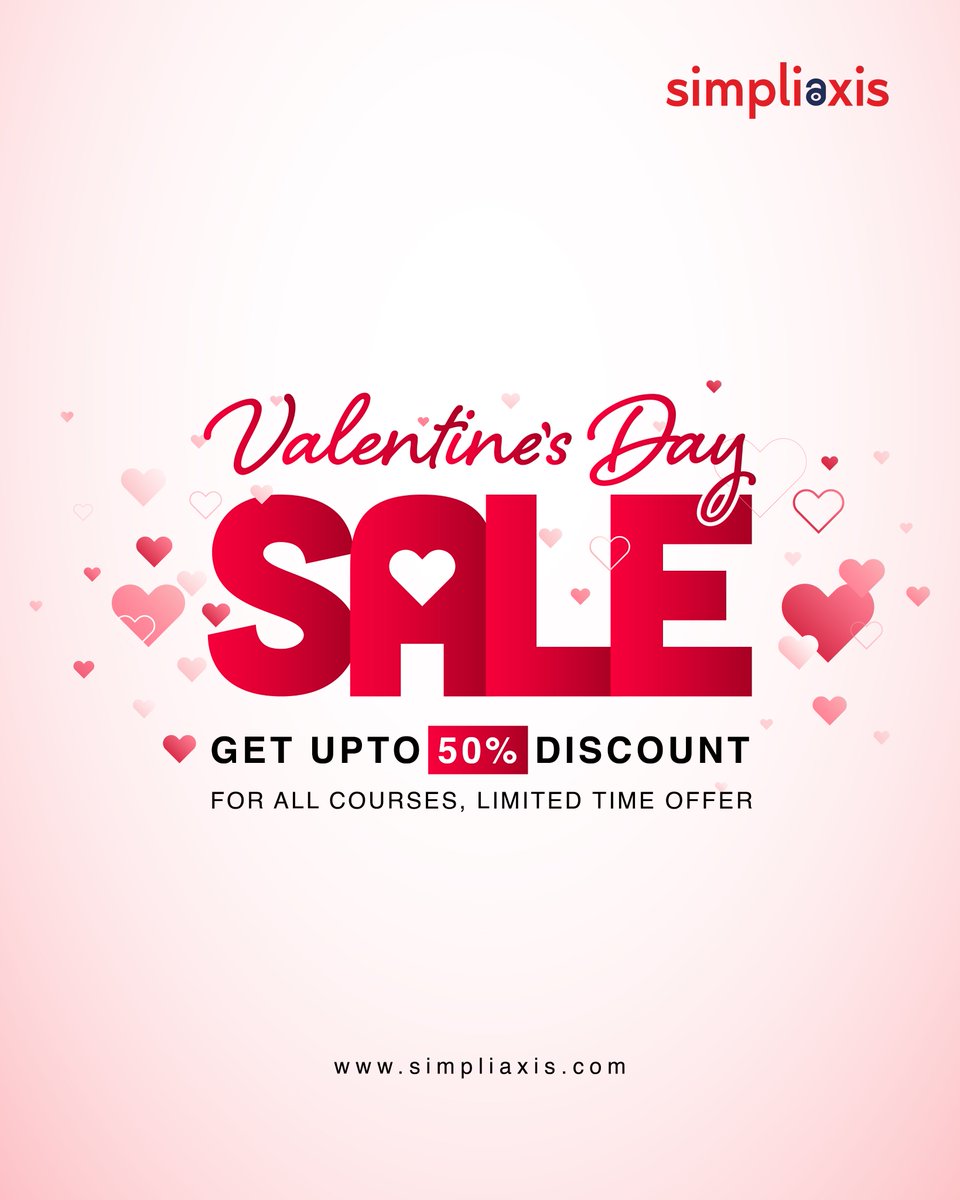 Fall in love with your career ❤️ This Valentine’s Day, enjoy up to 50% OFF on all courses from Simpliaxis! 💼✨ Upskill, grow &amp; level up.

Claim now: simpliaxis.com

#ValentinesDay2026 #CareerGrowth #Upskill #OnlineLearning