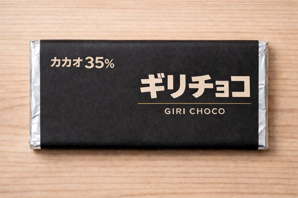 カカオ35%以上がチョコレートらしいので、カカオ含有量ギリギリの「ギリチョコ」というのを考えました。