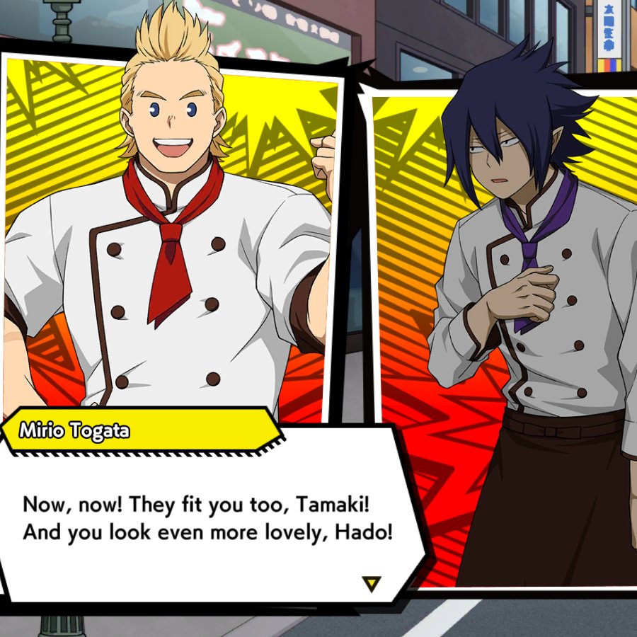 Tamaki is trying his best to compliment his crush, and Mirio is like, "You look good, she looks good, we all look good!" Being Tamaki is suffering...