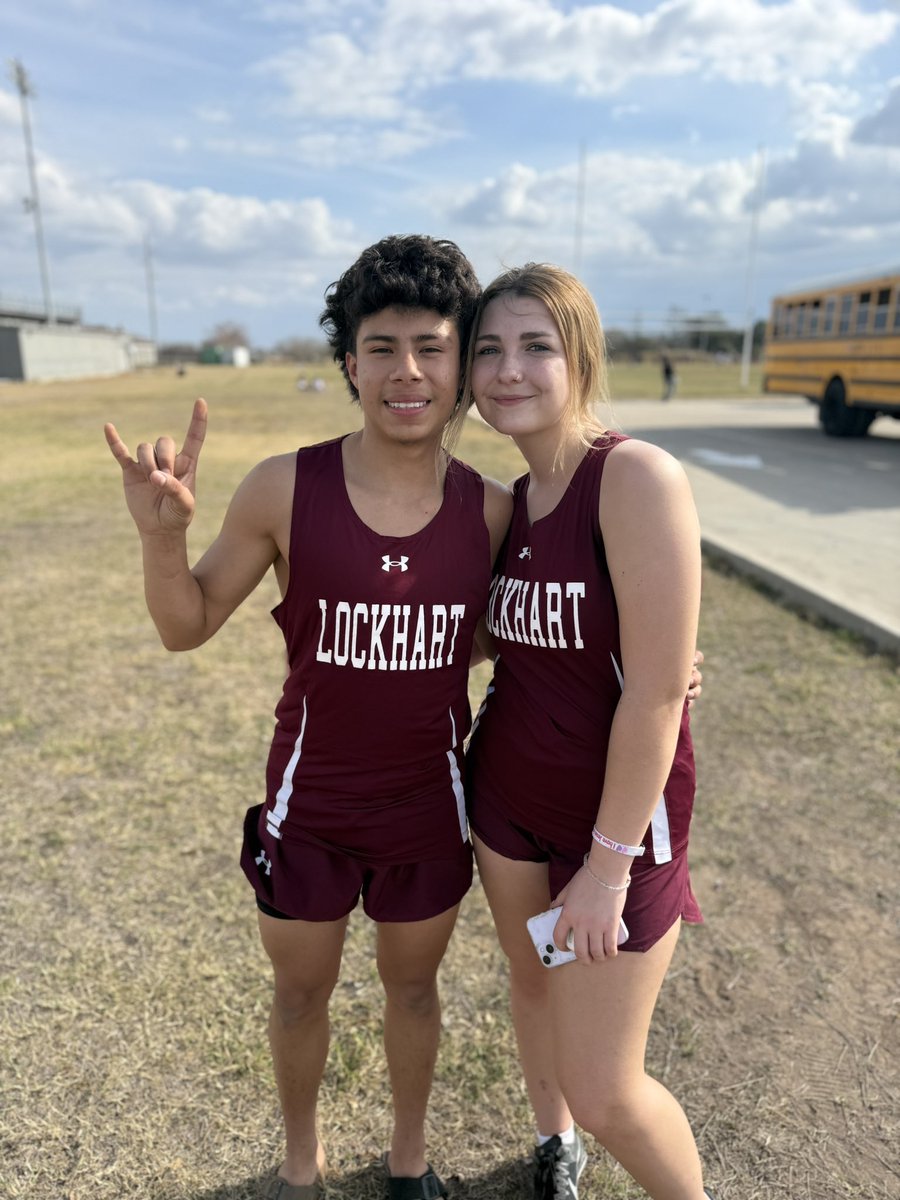 Proud of our Lockhart HS track team today and all their hard work! Go Lions! My daughter Autumn and her valentine Emilio gave their best efforts in triple jump and relay events! 🦁<a href="/LockhartISD/">Lockhart ISD</a> #LockedOnExcellence