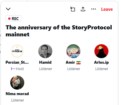 HamidHP88's tweet photo. On the first anniversary of the @StoryProtocol mainnet, we had a Space with the Persian community. 

In 1 year of Story mainnet: 5.6M+ IP registrations

@Story_Persiann https://t.co/mXqcG6xMGZ