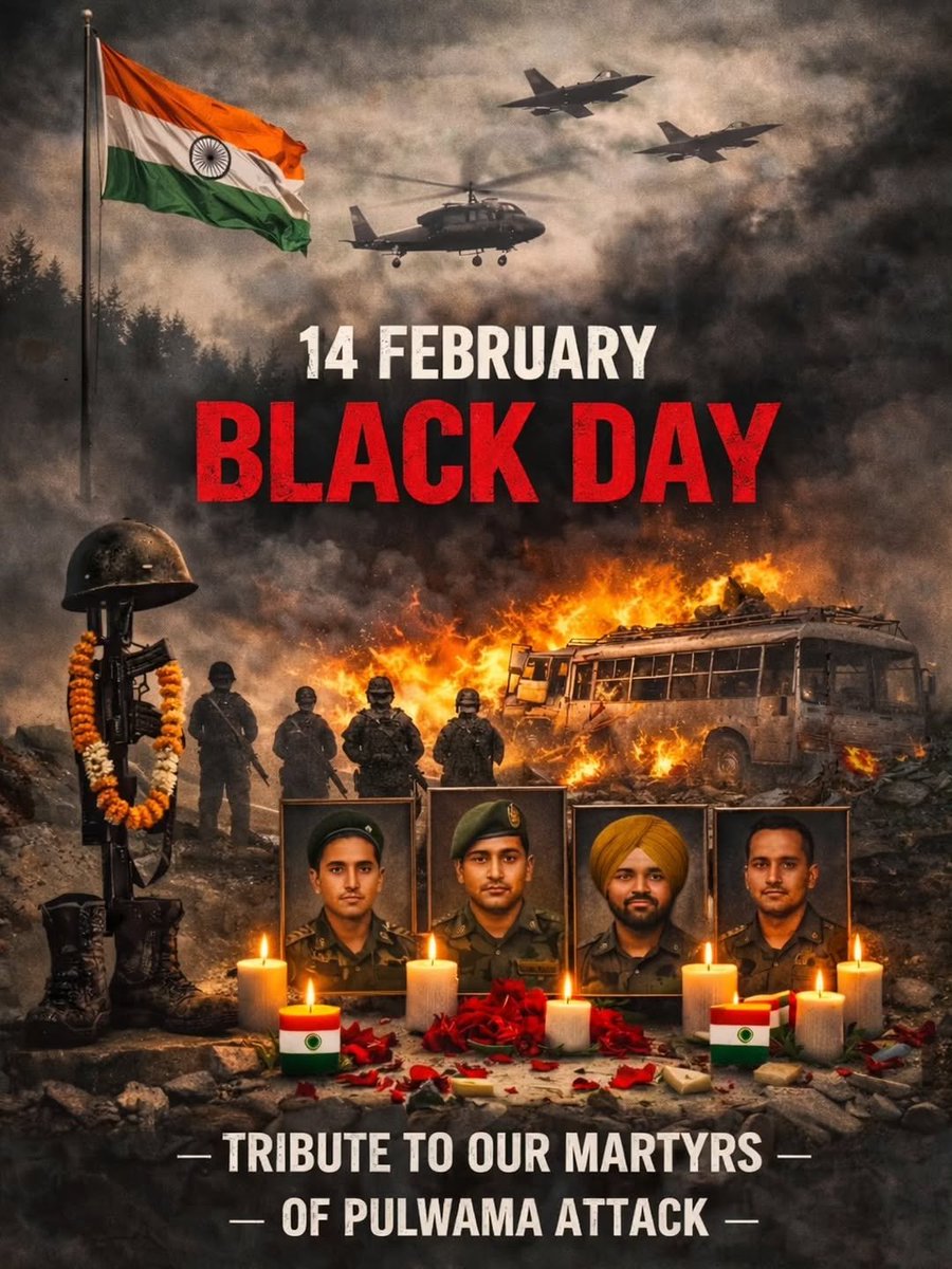 14th February is a #BlackDayForIndia

#BlackDay #PulwamaAttack | CRPF | #PulwamaAttack2019