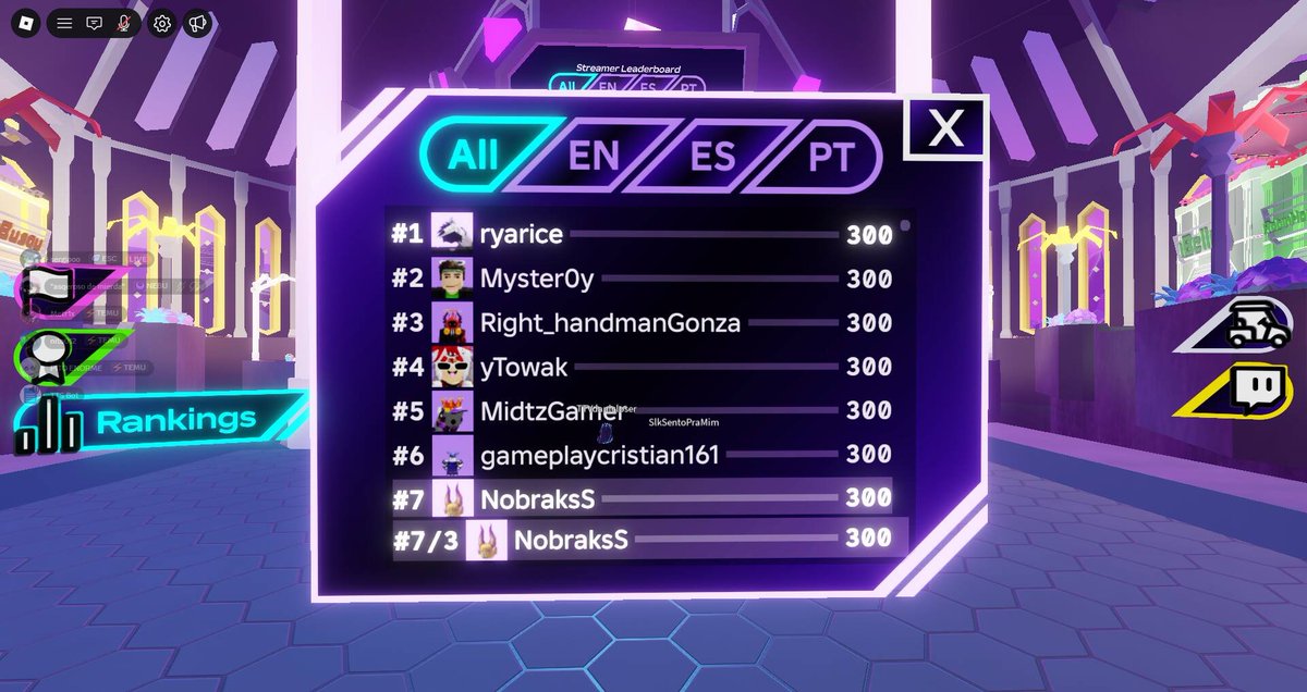 Final del Dia 8 del Bloxfest, TOP 7 Global + Top 3 Hispano.
<a href="/ElAbrahaham/">ElAbrahaham</a> , <a href="/CherryAhrizona/">cherry 🍜</a> si necesitan a un hispano pal team, acá estoy 😎