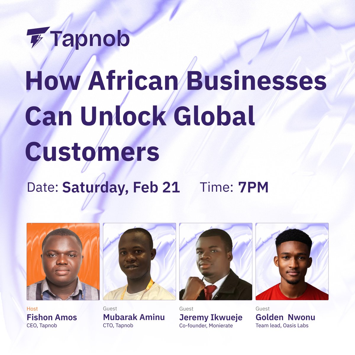 TapnobHQ's tweet photo. What does it really take for African businesses to go global? 

Join our session with operators to learn proven strategies to attract international customers and grow revenue.

You’ll learn how to:
 • Reach paying customers globally
 • Build trust that converts to sales
 • Turn your first international sale into repeat revenue
Plus: see how Tapnob is planning to help you serve global customers without stress.

It is Online and Spots are limited.
Register now: https://t.co/i5o3zmFmNB