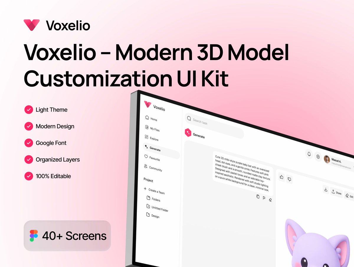 hizerostudio's tweet image. Voxelio – Modern 3D Model Customization UI Kit
Futuristic controls, sliders &amp;amp; interactive 3D UX — perfect reference for creative tools &amp;amp; configurators 👇
👉 ui8.net/zero-studio/pr…�
#UIDesign #3DUI #CustomizationUI #UIUX
