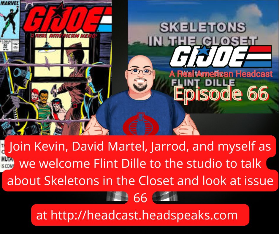 GIJoeHeadcast's tweet photo. G.I. Joe A Real American Headcast episode 66.
Available on most podcatchers
or https://t.co/aAzVniyju1

Contact :
E-mail: GIJoe@HeadSpeaks.com
Twitter: @GIJoeHeadcast
Facebook group: https://t.co/BVkjuQNVtY
VM: 1-559-500-3182

Patreon : https://t.co/9iErrfyBpf

Yo Joe! https://t.co/kJybrTpwaz