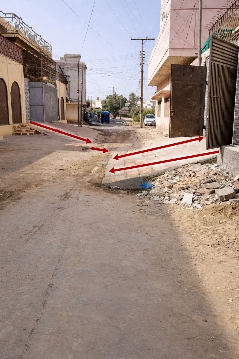 Such lanes exist in almost every village and every city.
People have turned public lanes into private driveways by building massive ramps. There’s barely any space left to pass. This level of encroachment is shocking.
When did public space become personal property?
And how long