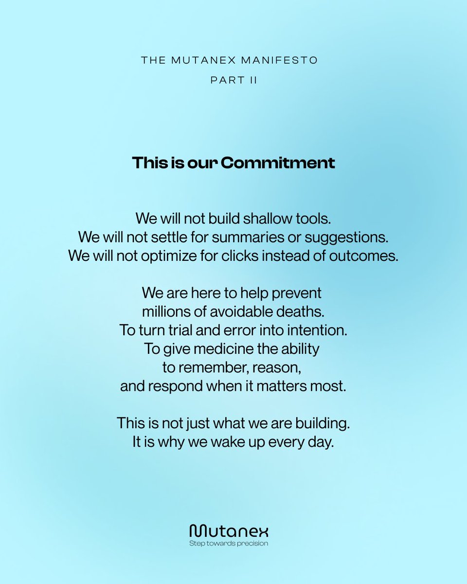 MutanexHealth's tweet photo. #Mutanex #Manifesto #Precisionmedicine #healthcare #askmutanex #doctor #DigitalHealth #AIinHealthcare https://t.co/PYuZ9vMU5h