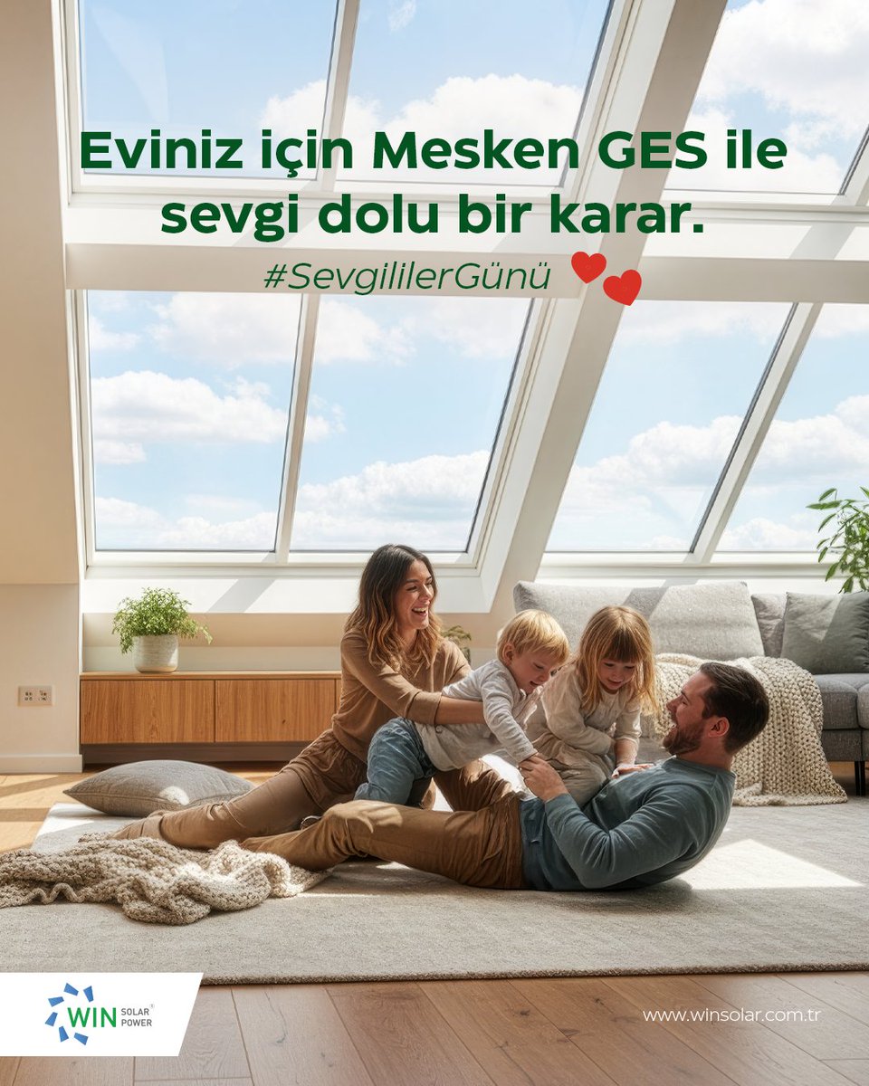 Sevgiyle kurulan evler, güneşle güçlenir. 
Bugün de yarın da Mesken GES, sevdikleriniz için doğru karar. ☀️❤️ 

#SevgililerGünü #WinSolar