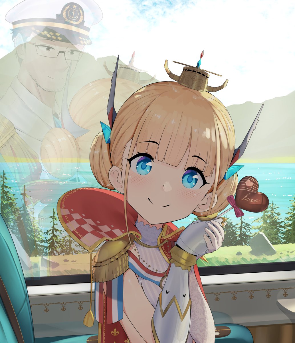 Train Travel with Le Triomphant on Valentine's Day!! Happy Valentine's Day!!🍫💝
#AzurLane 
#アズールレーン