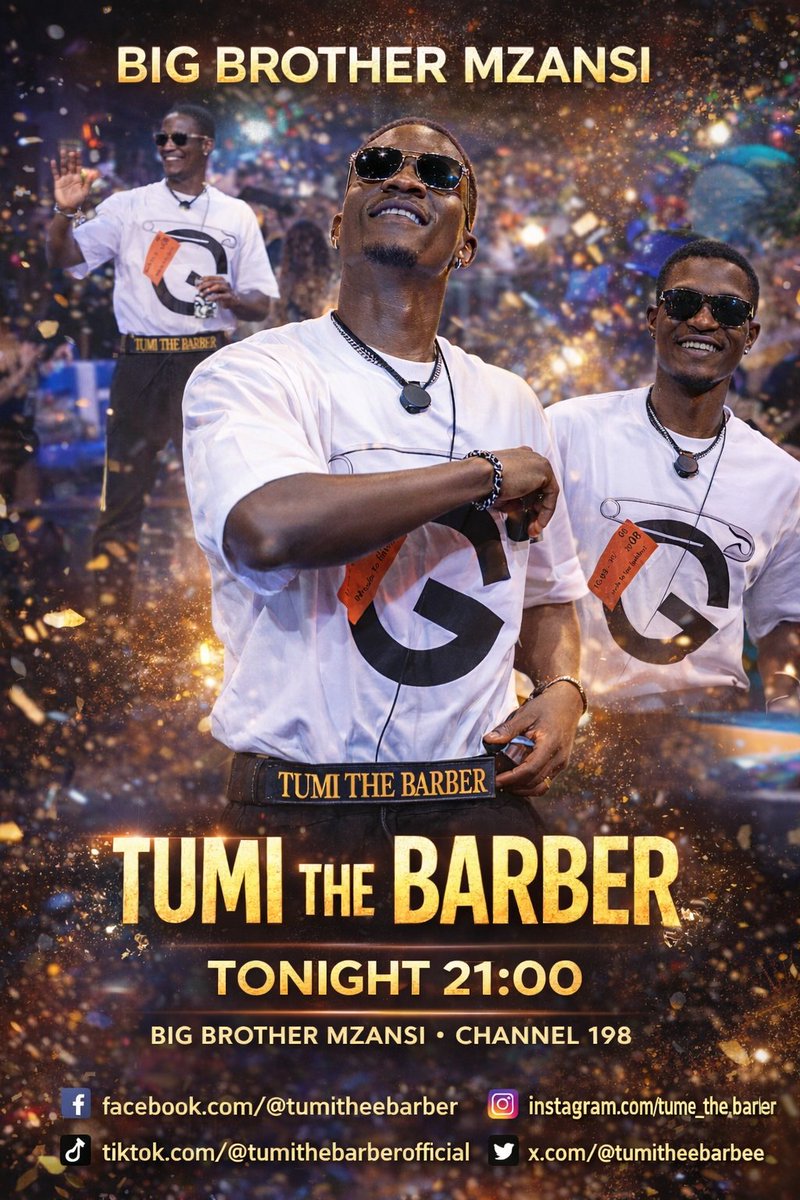 It's that day. Party tonight with Tumi The Barber on Big Brother Mzansi channel 198. Don't blink you might miss something. Tumi x <a href="/GALXBOY/">GALXBOY®</a> 
#TumiTheBarber #TumiNation #BBMzansi
#BigBrotherMzansiS6 #TumiForTheWin