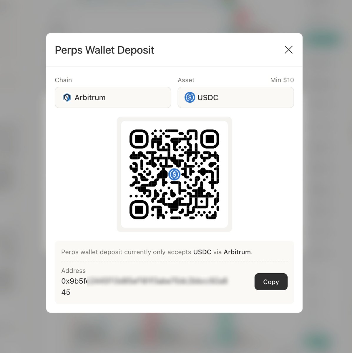 minara's tweet image. Minara Perps Wallet direct deposit is now live.

You can now top up your Minara Perps Wallet with Arbitrum USDC directly.

The deposit address is also your Hyperliquid perps wallet address, so you can view and copy it anytime.

Try it now: copilot.minara.ai