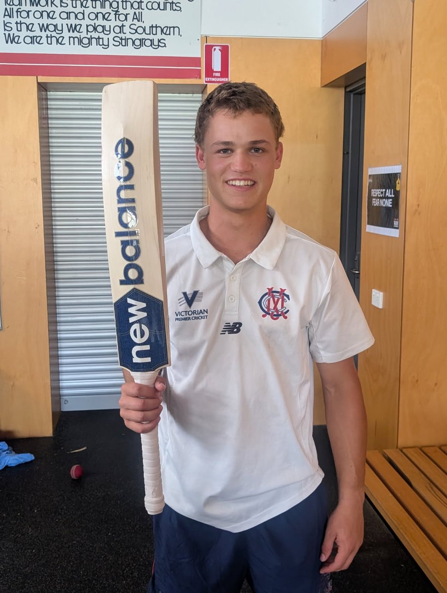 'You didn’t tell me he was this good!'
A terrific ton for young Demon Nikki du Toit in <a href="/vicpremcricket/">Vic Premier Cricket</a> - the first Melbourne player to hit a century on debut since David 'Sammy' Broad in 1974-75. Tuck away the name. 
For <a href="/codesportsau/">CODE Sports</a> 

codesports.com.au/cricket/local-…