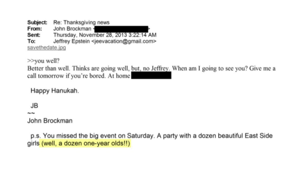 Britaininshorts's tweet image. «Вы пропустили вечеринку в субботу. Вечеринку с 12 красивыми девушками (точнее, 12 годовалыми младенцами) »

электронное письмо из архива Эпштейна👌

и до сих пор никто не арестован!  
Почему??? 🤷‍♂️