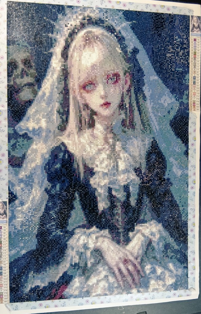 40×60スクエア 完成しました(ﾉ)*´꒳`*(ヾ) 途中でミニダイヤモンドやっ