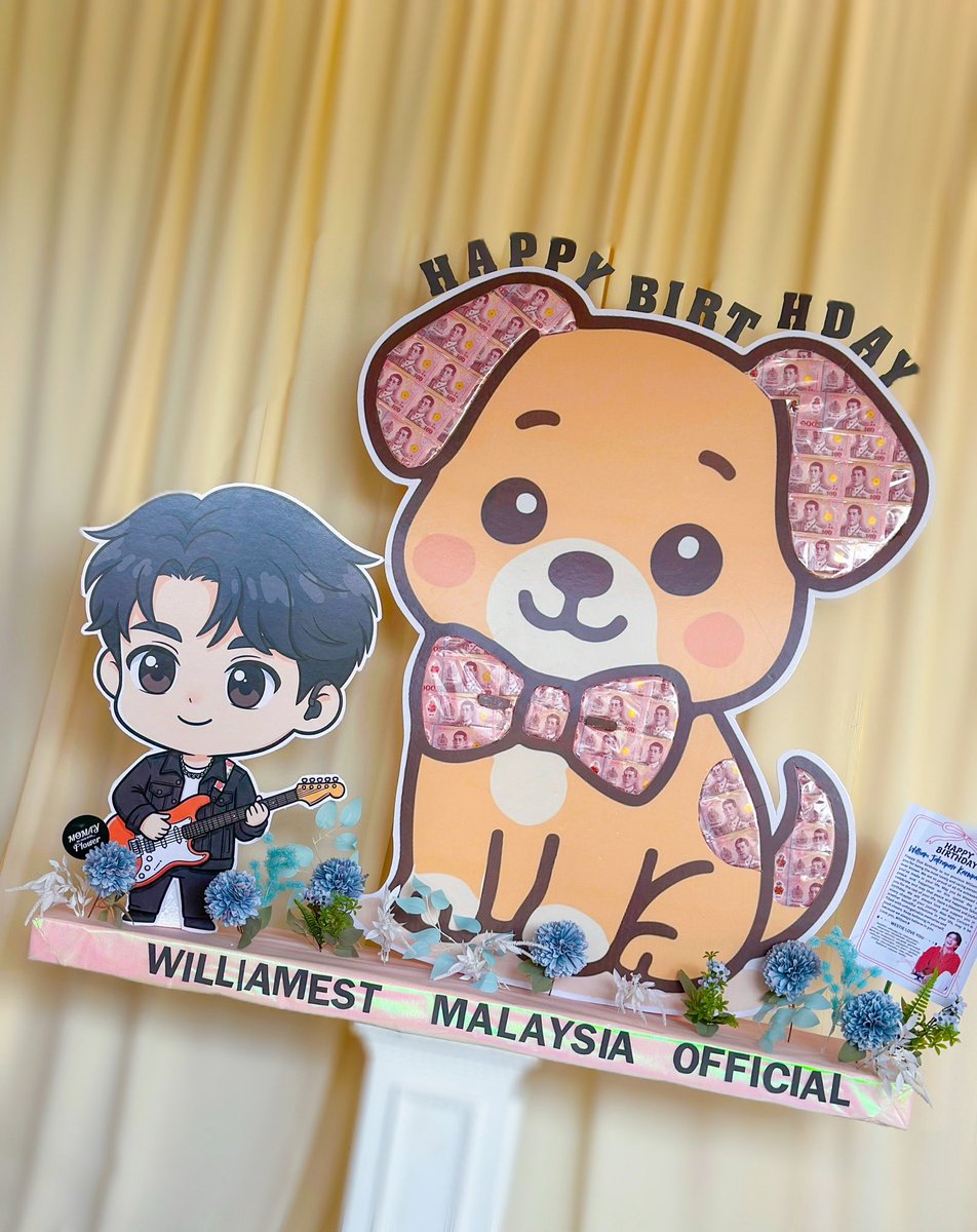 WilliamEstMY's tweet photo. 🖤🎸𝙃𝘼𝙋𝙋𝙔 𝘽𝙄𝙍𝙏𝙃𝘿𝘼𝙔 𝙒𝙄𝙇𝙇𝙄𝘼𝙈 🎸🖤

Puppy money bouquet for @Williamjkp1 from WilliamEst Malaysia Official 🥰. Thank you to everyone who joined the project😍.

WILLIAM ON CHAPTER 21
#William21stBirthday
#RockWithYouWilliam #RISERCONCERTD2 https://t.co/5nL1V9dbjr