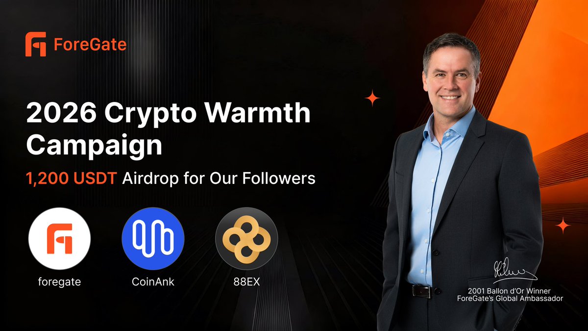 🌟Crypto Warmth Campaign – Let's Melt the Bear Winter Together!🔥

We collaborate with <a href="/CoinAnk/">CoinAnk</a> <a href="/8888_Global/">88EX</a> to warm up our community together!🤝

💰60 lucky winners will share $900 USDT
✨Extra $300 USDT for ForeGate traders!

How to enter:
✅Follow all:<a href="/fore_gate/">ForeGate</a>, <a href="/CoinAnk/">CoinAnk</a>,