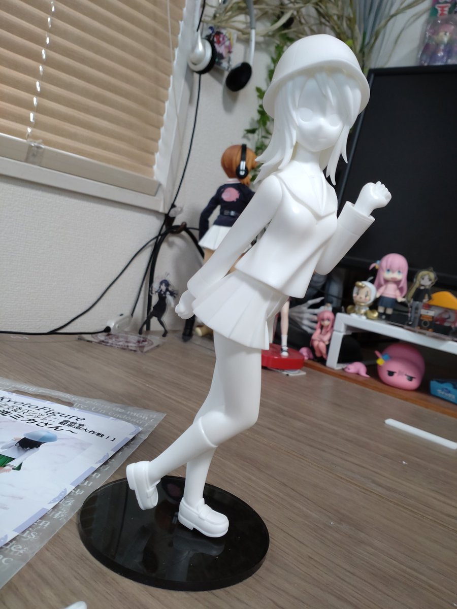 mintfizz's tweet image. 先日の2026冬のワンフェス、KyotoFigureさんの大洗ミカさんから着手。パーティングライン消して軸打ちして仮組まで。かわいい。KyotoFigureさんの大洗隊長シリーズ、結構集まってきた。