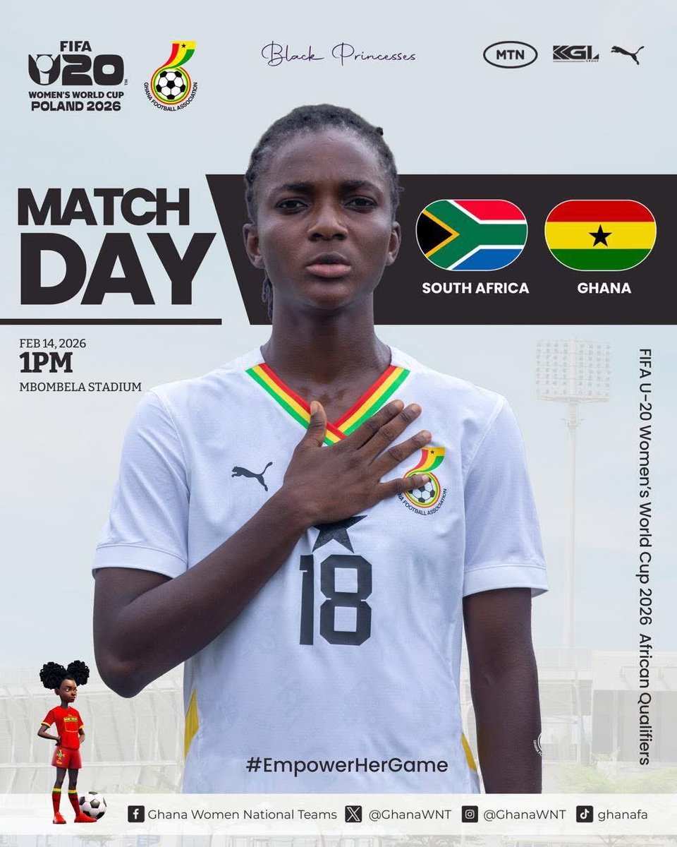 ayisha_reports's tweet photo. It’s matchday in Mbombela as Ghana’s Black Princesses take on South Africa in a crucial showdown, with both sides battling for advantage.
The first leg ended 2-2 in Accra
#AyishaReports
#BlackPrincesses
#RoadToPoland https://t.co/q3643W9GdH